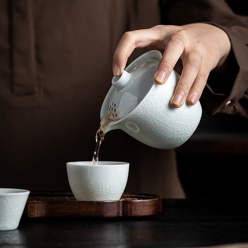 Jadeite Ge Kiln Travel Tea Set With Ice Crack Pattern, Suitable For Outdoor Portable Ceramic Quick Cup Business Gift - Image 4